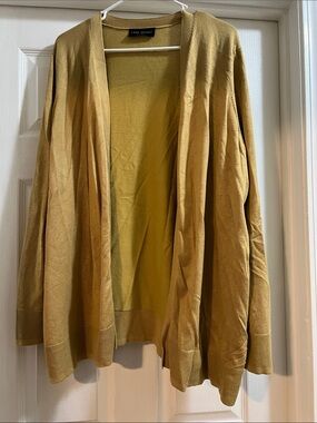 Lane Bryant Mustard Open Front Draped Cardigan